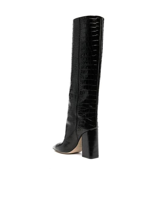 Paris Texas Black Thick-Heeled Boots
