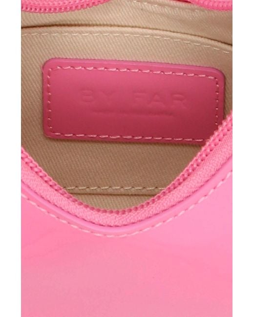 By Far Pink Baby Amber Zipped Shoulder Bag