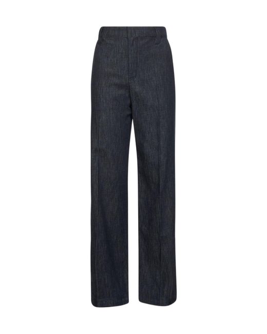 Brunello Cucinelli Blue High-Waist Wide-Leg Jeans