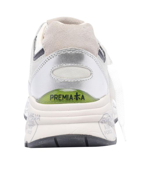 Premiata White Lace-Up Low-Cut Casual Shoes
