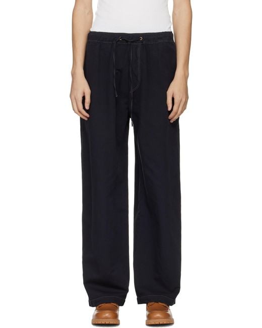 Studio Nicholson Black Drawstring Casual Pants