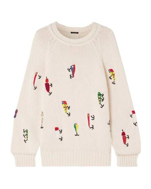 Mother Natural Embroidered Cotton Sweater