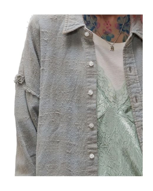 R13 Gray Long-Sleeved Shirt