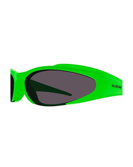 Balenciaga Green Eyewear Geometric Frame Sunglasses