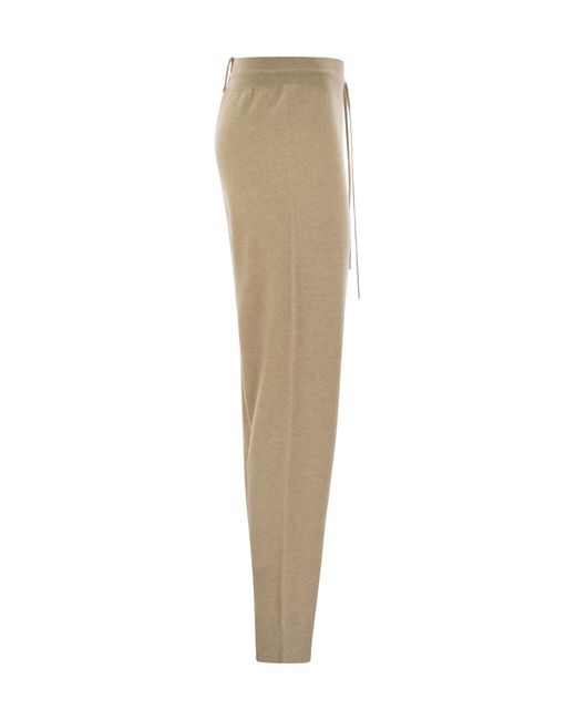 Fabiana Filippi Natural Tapered Drawstring Knitted Jogging Trousers