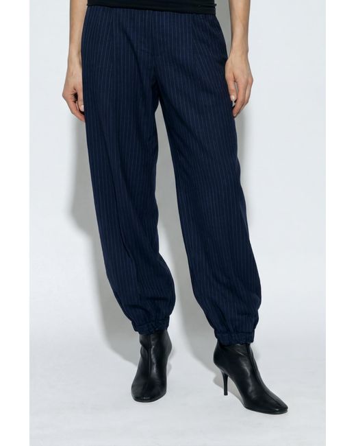 Moschino Blue Striped Pattern Wide-Leg Trousers
