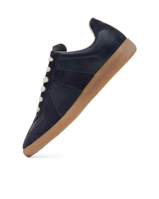 Maison Margiela Black Replica Lace-Up Sneakers