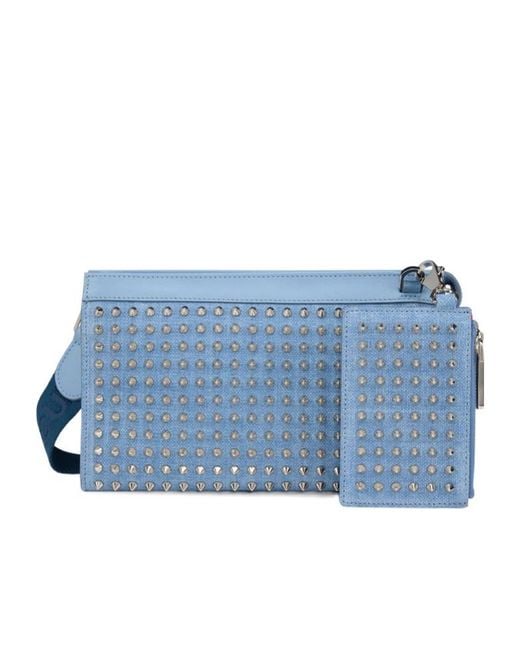 Christian Louboutin Blue Studded Shoulder Bag for men