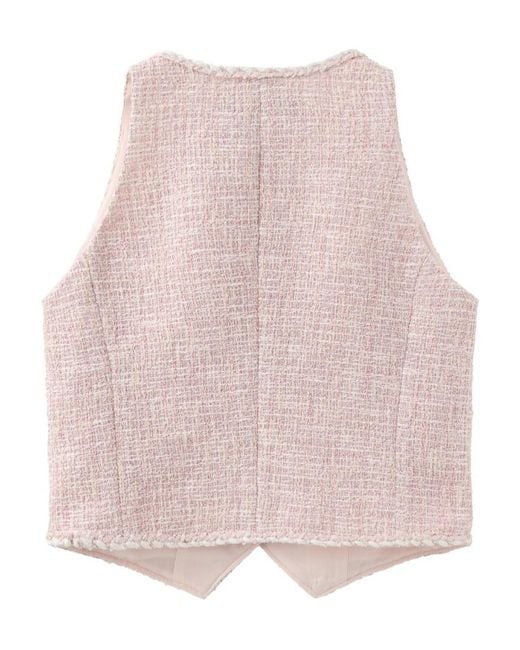 Marissa Chiara Pink Single-Breasted Vest