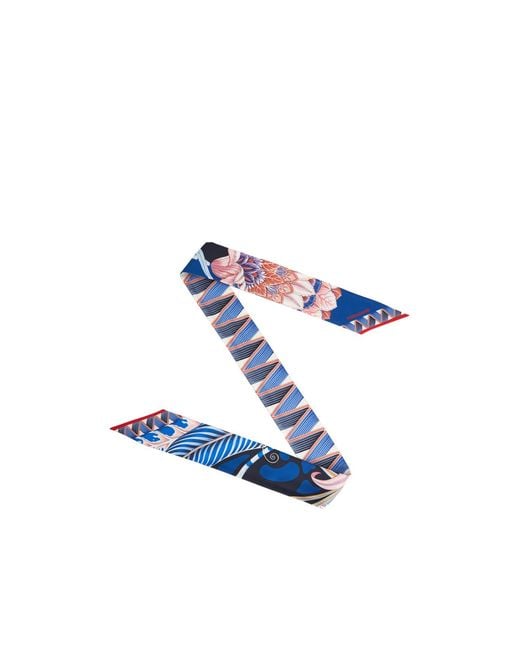 Ferragamo Blue Pattern Scarf