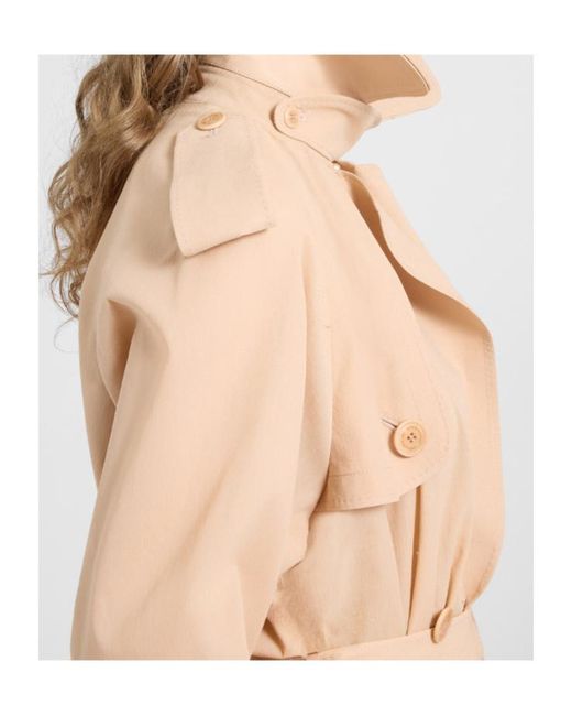 Ermanno Scervino Natural Double-Breasted Belted Coat