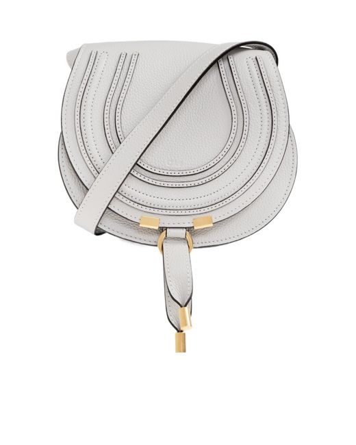 Chloé Gray Chloé Marcie Foldover Small Saddle Bag
