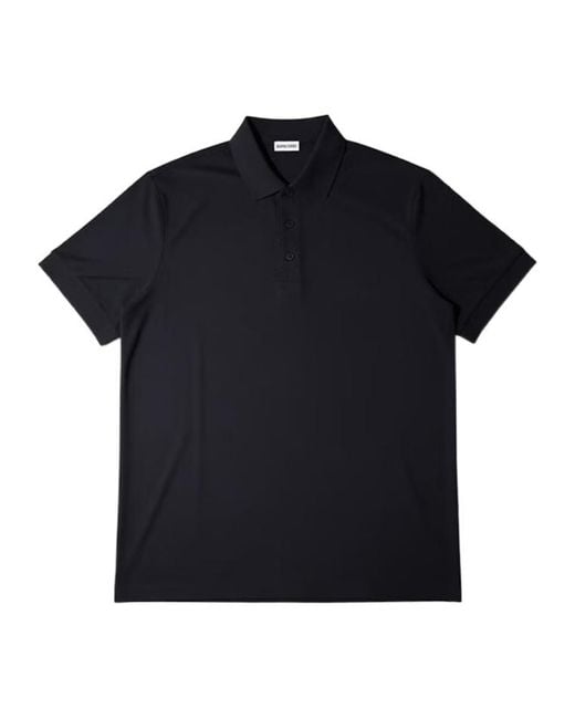Burberry Black Short-Sleeve Polo Shirt With Button Placket for men