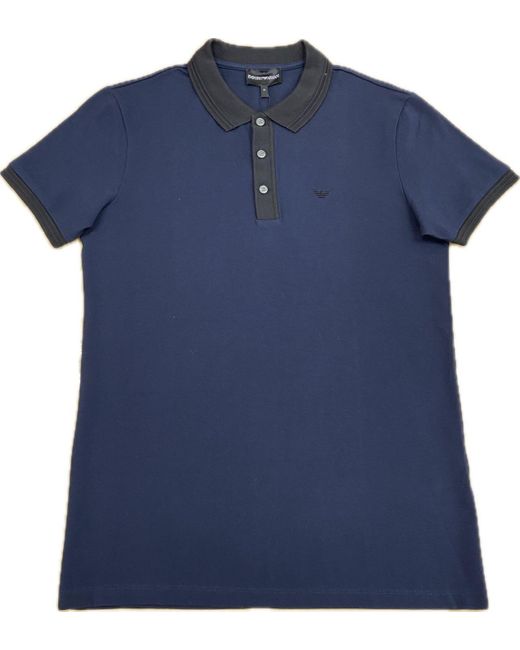 Emporio Armani Blue Short-Sleeved Polo Shirt for men