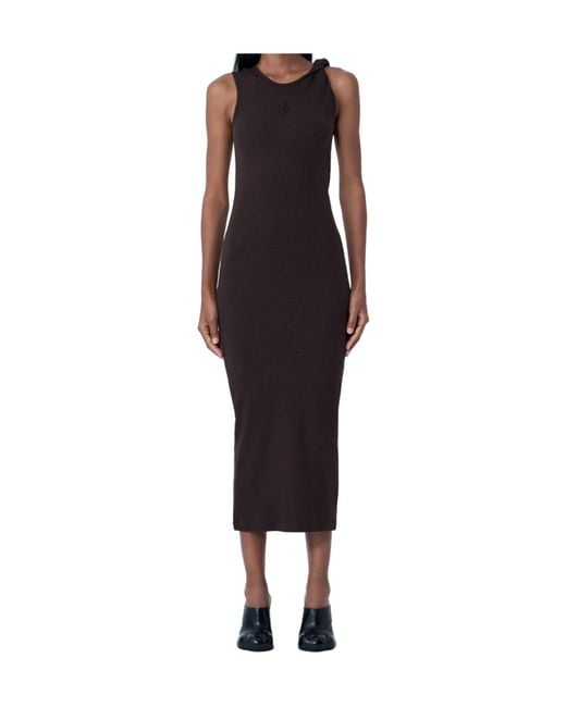 J.W. Anderson Red Jw Anderson Twisted Strap Ribbed Sleeveless Dress