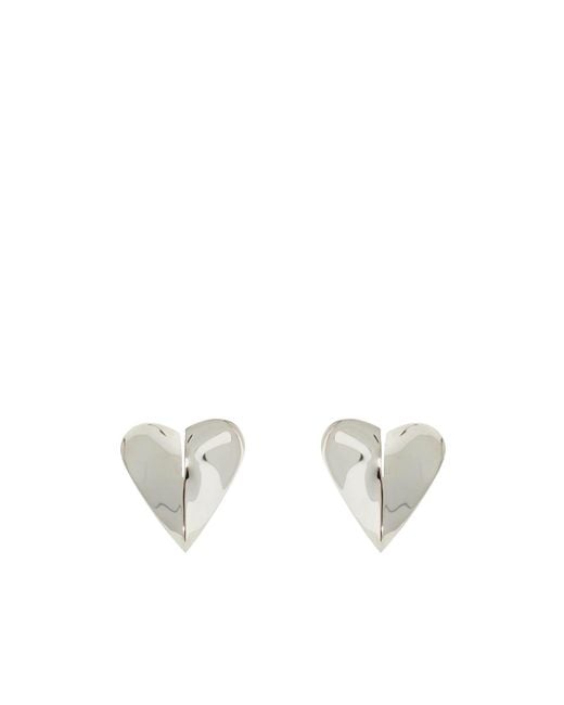 Alaïa White Alaïa Le Coeur Heart-Shaped Polished Earrings