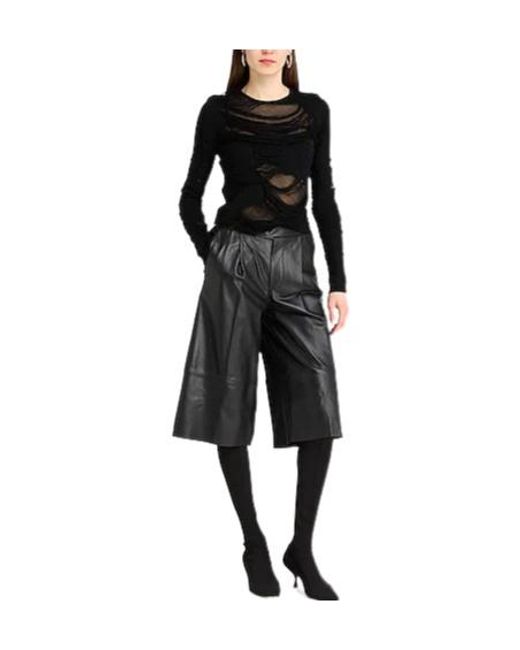 MM6 by Maison Margiela Black Solid Color Knit Top