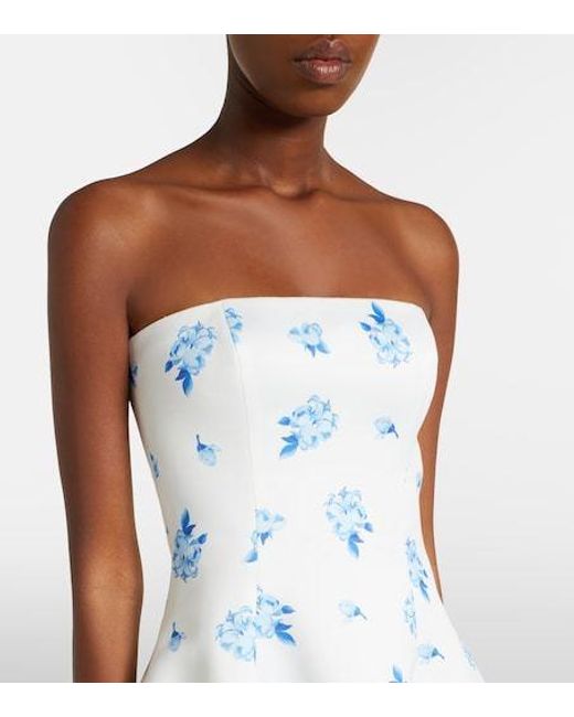 Leo Blue Jessica Floral Bustier Gown