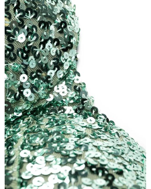 Moschino Green Sequined Sweetheart-Neck Bra