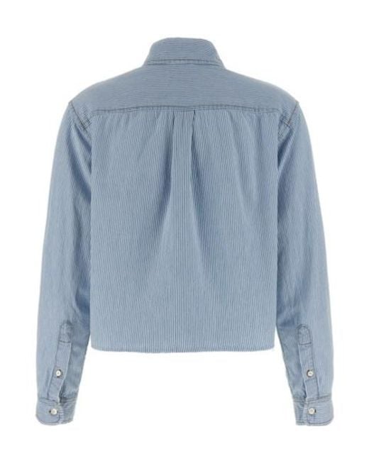 Miu Miu Blue Striped Chambray Shirt