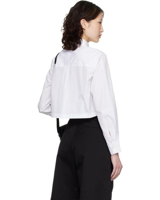 Maison Kitsuné White Maison Kitsuné Baby Fox Cropped Shirt
