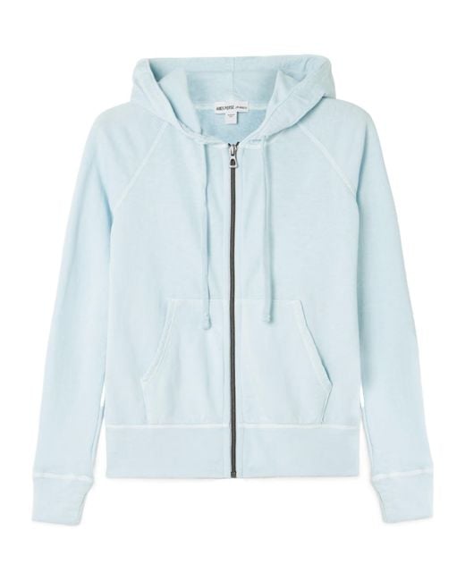 James Perse Blue Long-Sleeved Hooded Sweatshirt