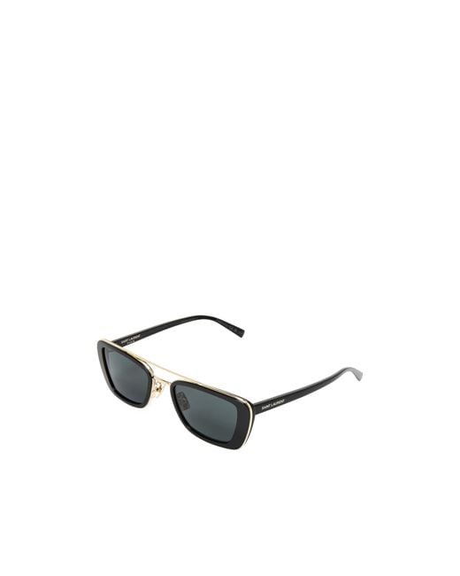 Saint Laurent White Rectangle Sunglasses for men