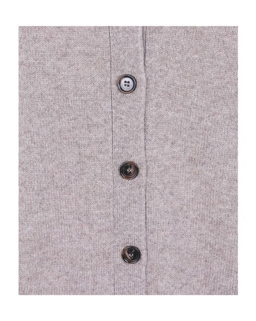 Aspesi Purple V-Neck Long-Sleeve Knit Top
