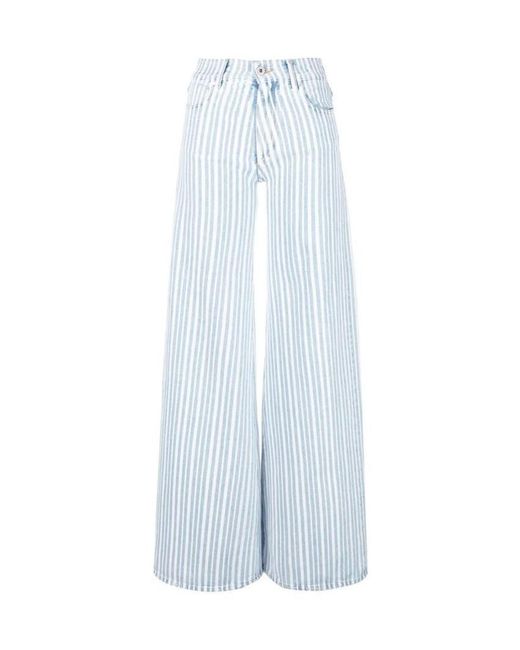 Off-White c/o Virgil Abloh Blue Striped Wide Leg Jeans