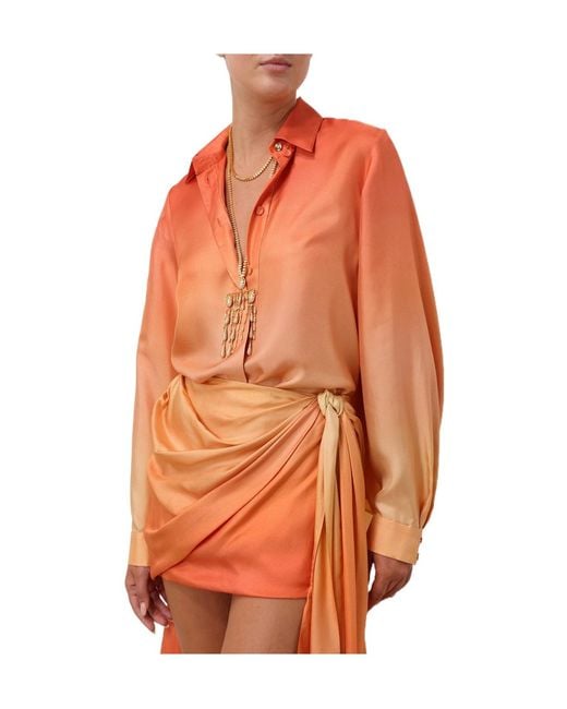 Zimmermann Orange Tranquillity Scarf Shirt