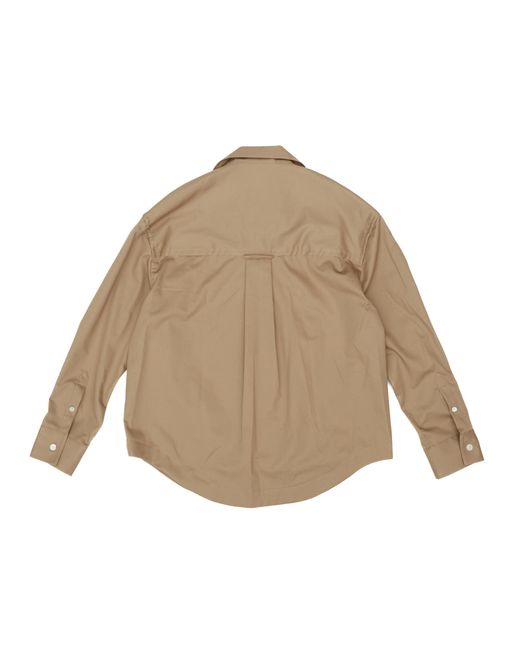 AMI Natural Long-Sleeved Curved Hem Shirt for men