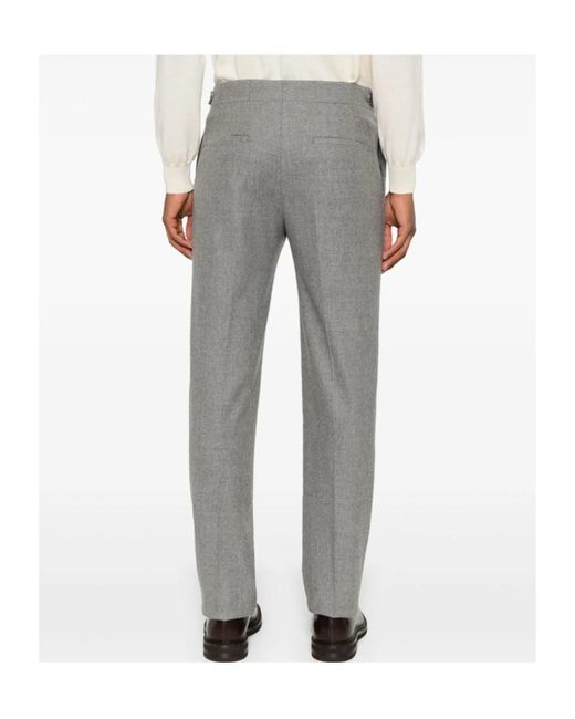 Tagliatore Gray Button Casual Pants for men