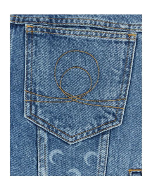 MARINE SERRE Blue Moon Laser Wash Denim Jacket for men