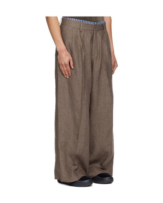 ERL Green Pleated Casual Pants for men