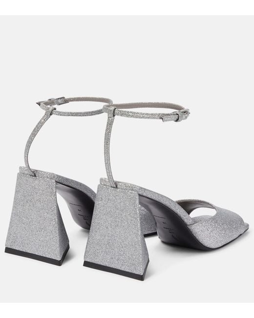 The Attico Metallic Piper 85 Glitter-Embellished Sandals