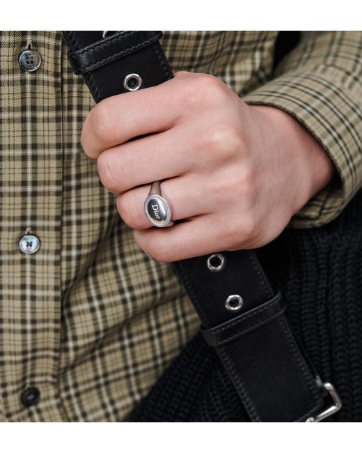 Dior White Médaillon Signet Ring for men