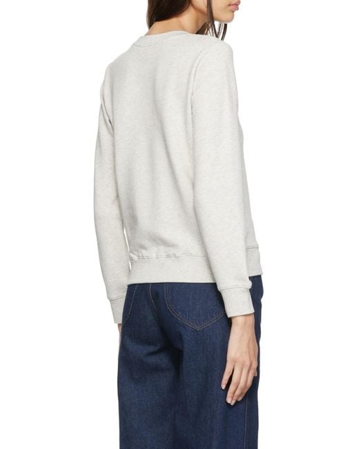 A.P.C. Gray Logo-Print Crewneck Sweater