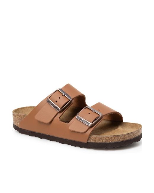 Birkenstock Brown Arizona Double-Strap Leather Sandals for men