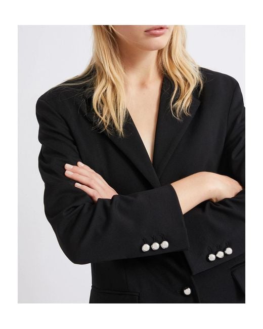 Marella Black Single-Breasted Stretch Jersey Blazer