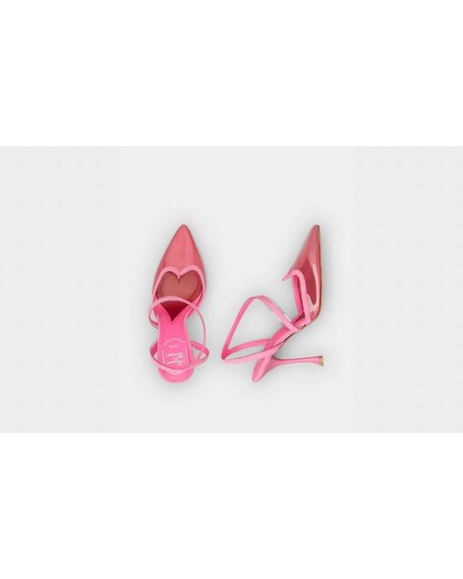Roger Vivier Pink I Love Vivier Slingback Pumps