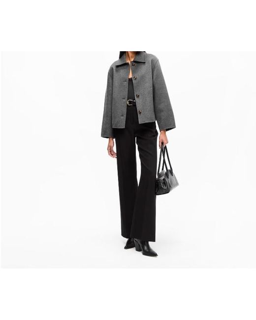 Soeur Black Short-Sleeved Button-Down Jacket