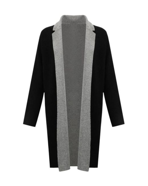 Max Mara Black Lapel Long-Sleeved Coat