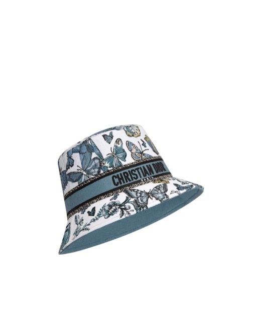 Dior Blue D-Bobby Toile De Jouy Mexico Small Brim Bucket Hat