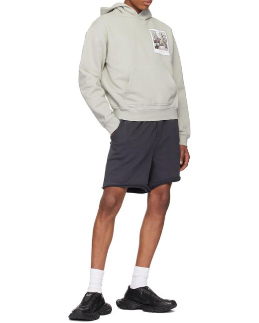 Helmut Lang Gray Postcard Hoodie for men