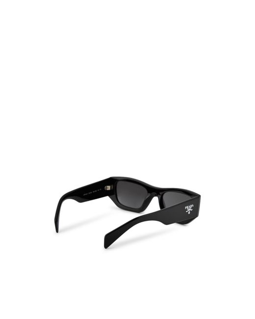 Prada Black Logo Rectangular Sunglasses for men