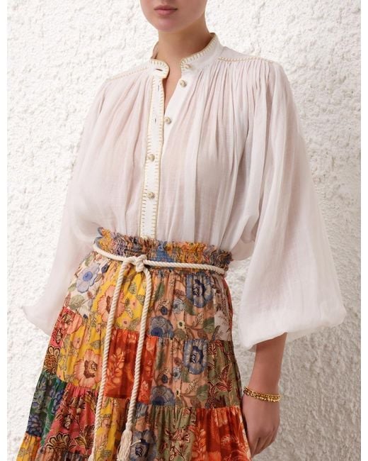 Zimmermann White Junie Billow Shirt