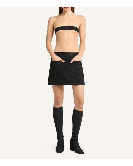 Courreges Black Courrèges Bandeau Waist Mini Skirt