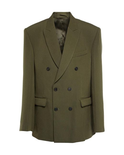 Wardrobe NYC Green Double-Breasted Suit Jacket