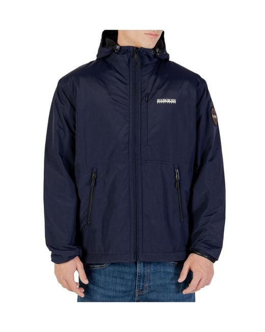 Napapijri Blue Hooded Jacket for men