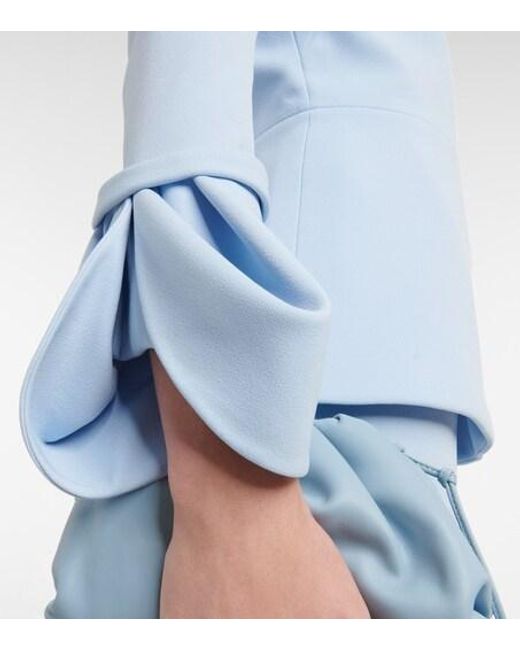 Safiyaa Blue Peplum Crêpe Top